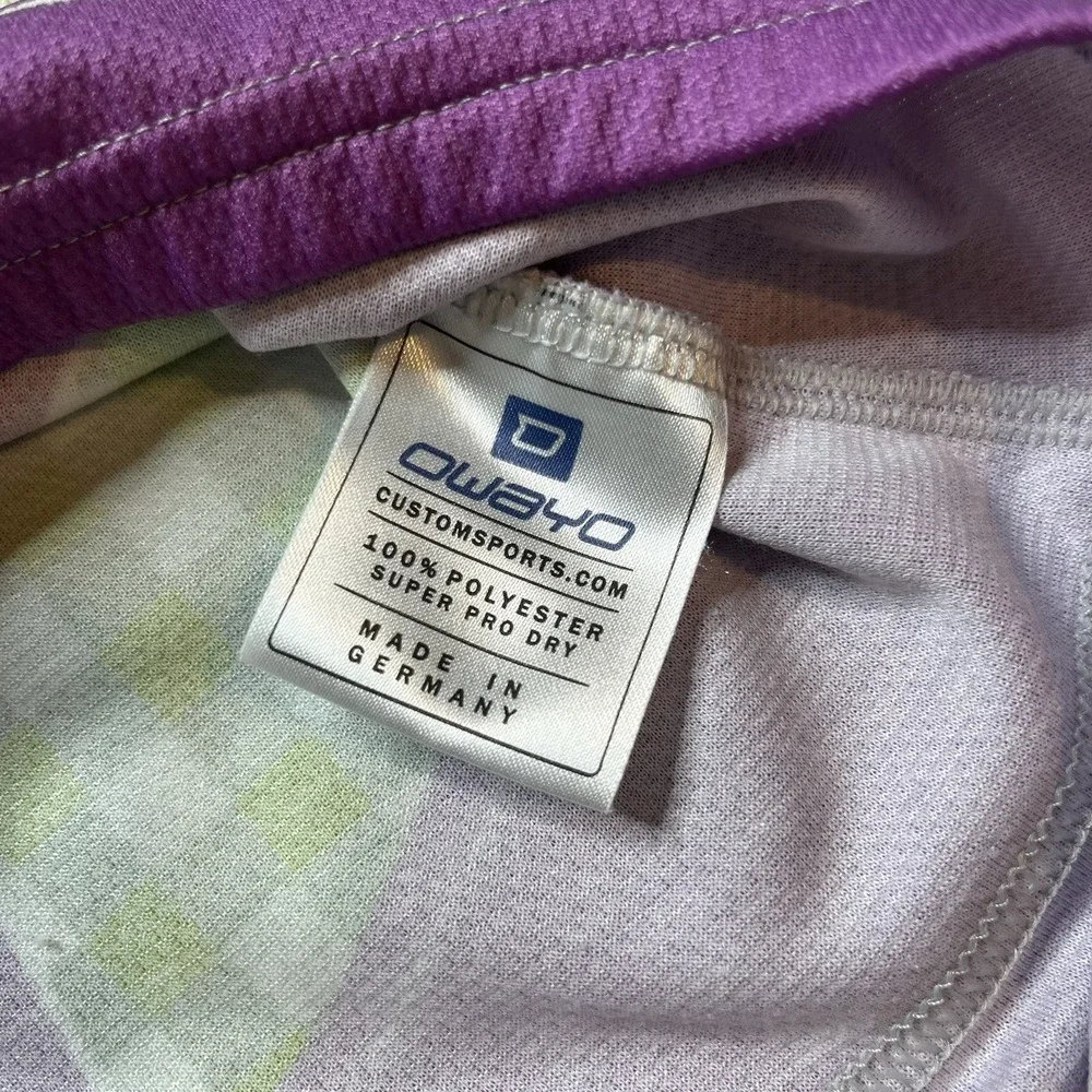 Owayo Germany Oktoberfest Ride cycling shirt jersey S Purple Green Plaid